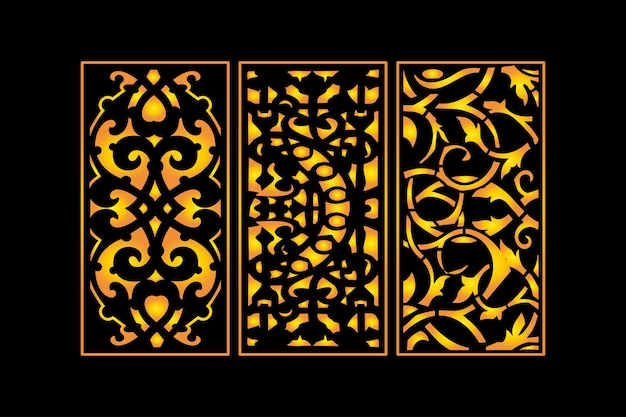 Decoratieve gestanste naadloze abstracte patroon Lasergesneden panelen sjabloon