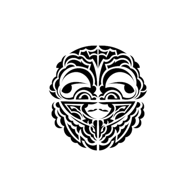 Decoratieve gezichten Maori tribale patronen Geschikt voor tatoeages Geïsoleerd op witte achtergrond Vector