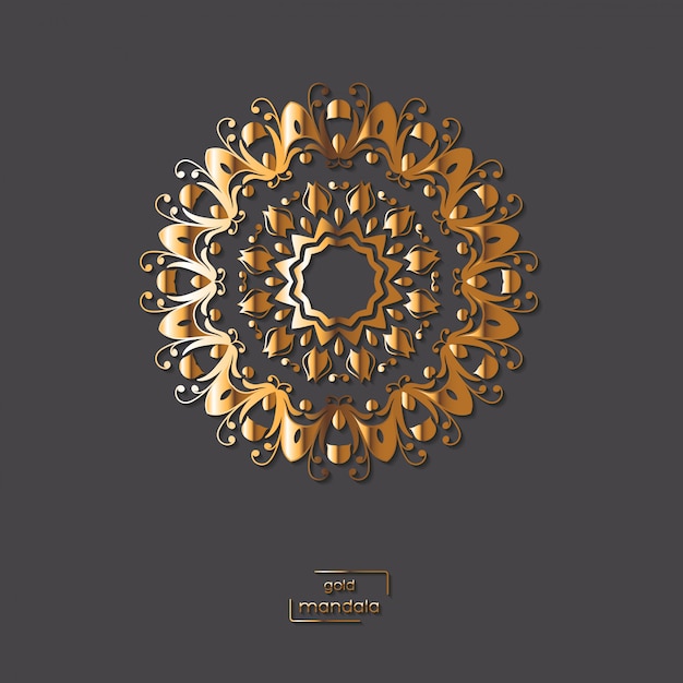 Decoratieve gouden bloem mandala