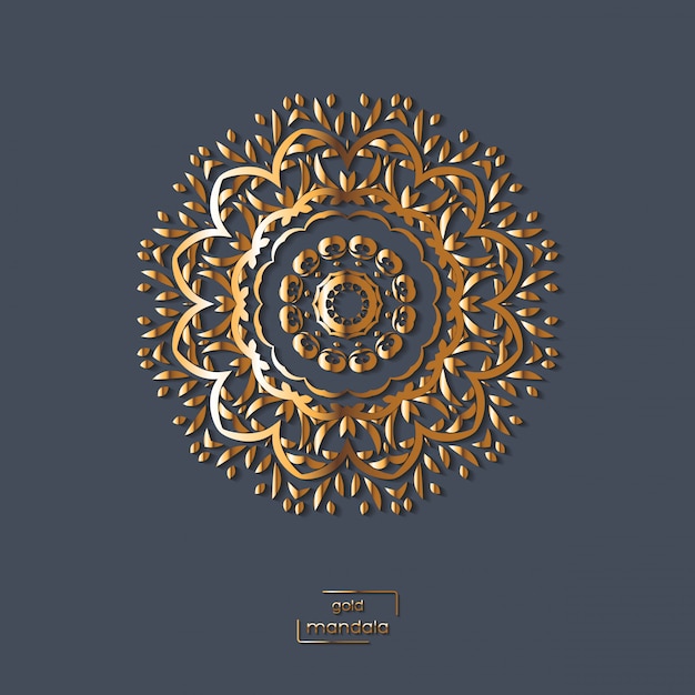 Decoratieve gouden bloem oosterse mandala