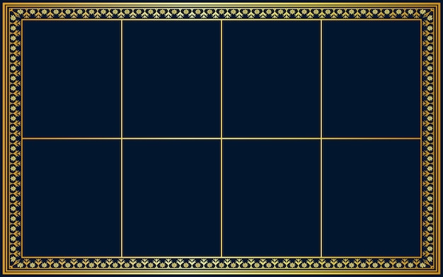 Decoratieve gouden frame of grens luxe sierlijke decoratie ornamentele vectorontwerp