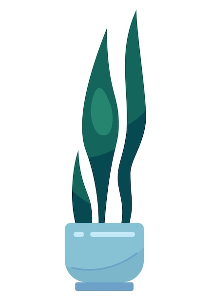 Decoratieve kamerplant semi egale kleur vectorobject Sansevieria in pot Bewerkbare cartoon clip art pictogram op witte achtergrond Eenvoudige plek illustratie voor web grafisch ontwerp