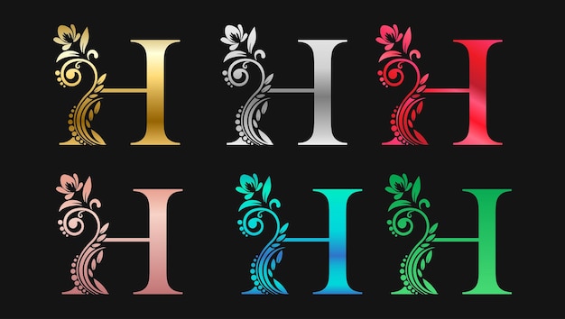 Decoratieve letter h in metallic kleuren