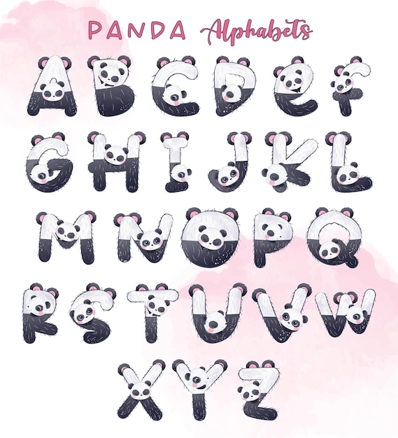 Decoratieve letters babypanda