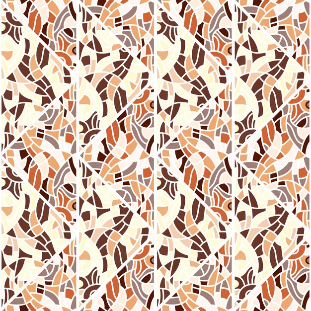 Decoratieve lineaire caleidoscoop mozaïek ornament abstracte vormen naadloze patroon