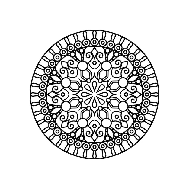 Decoratieve mandala en patroon voor Mehndi bruiloft islam Overzicht mandala's kleurboekpagina