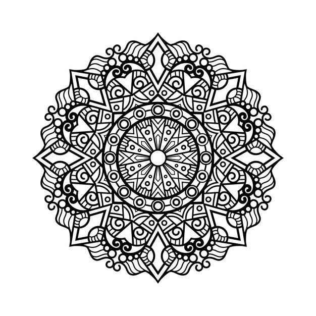 Decoratieve mandala en patroon voor Mehndi bruiloft islam Overzicht mandala's kleurboekpagina