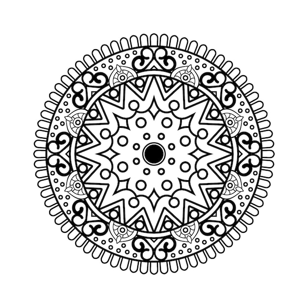 Decoratieve mandala en patroon voor Mehndi bruiloft islam Overzicht mandala's kleurboekpagina