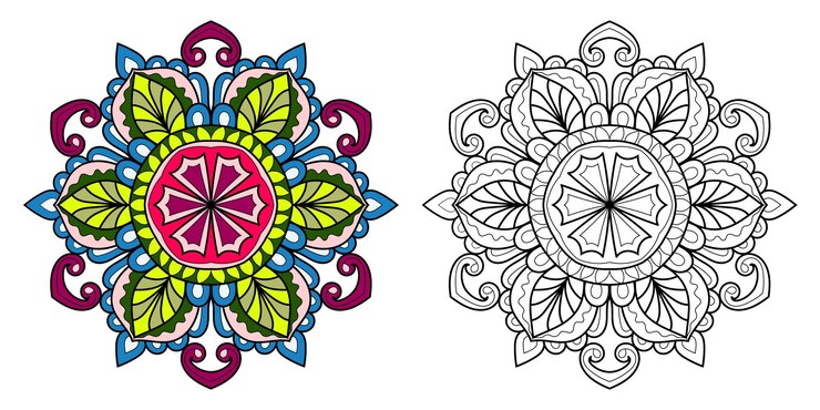 Vector decoratieve mandala kleurboek pagina-illustratie