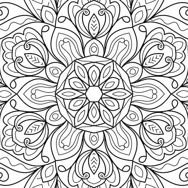 Decoratieve mandala kleurboek pagina-illustratie