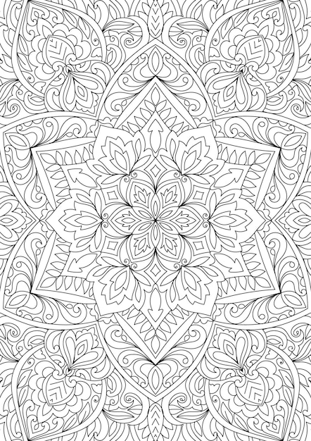 Decoratieve mandala kleurplaat pagina illustratie