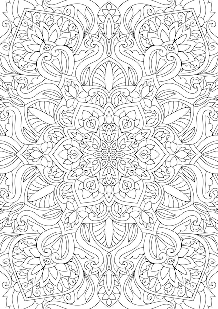 Decoratieve mandala kleurplaat pagina illustratie