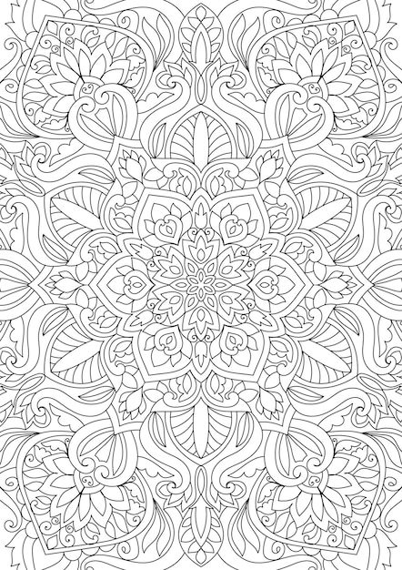 Vector decoratieve mandala kleurplaat pagina illustratie