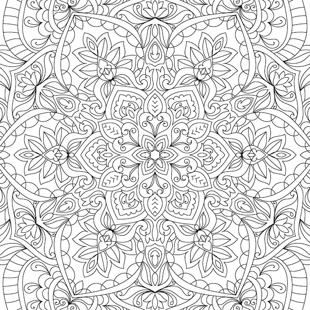 Decoratieve mandala kleurplaat pagina illustratie