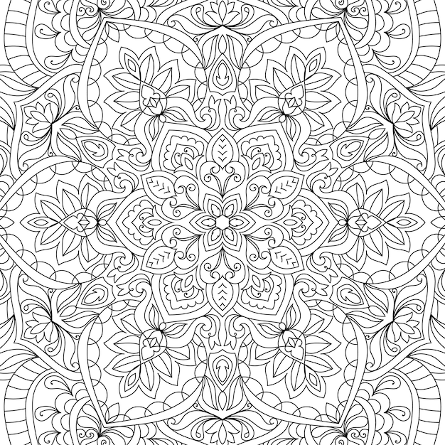 Vector decoratieve mandala kleurplaat pagina illustratie