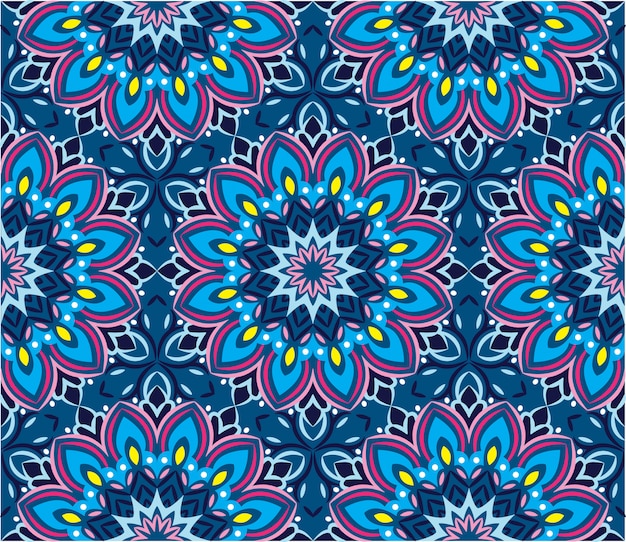 Decoratieve mandala ontwerp abstracte achtergrond. Naadloos patroon