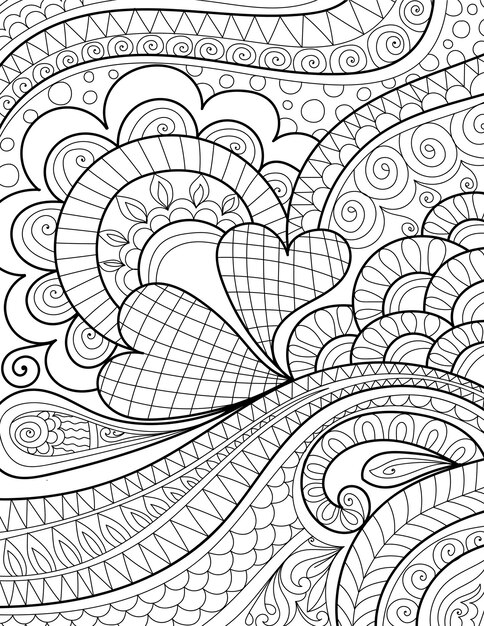 Vector decoratieve mehndi ontwerpstijl kleurplaat pagina illustratie