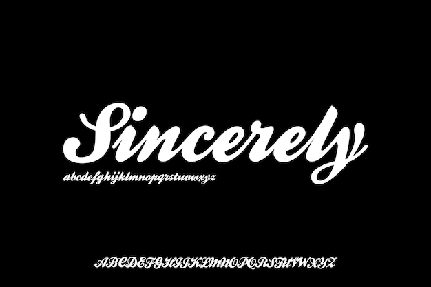 Decoratieve oprecht creatieve vector script alfabet lettertype ontwerp
