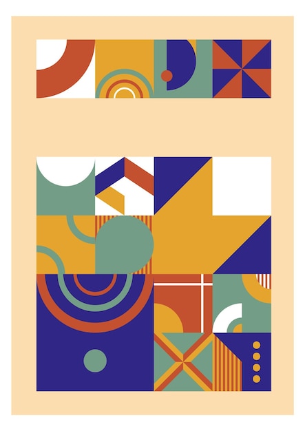 Decoratieve poster in bauhaus-stijl Geometrische retro-kunst