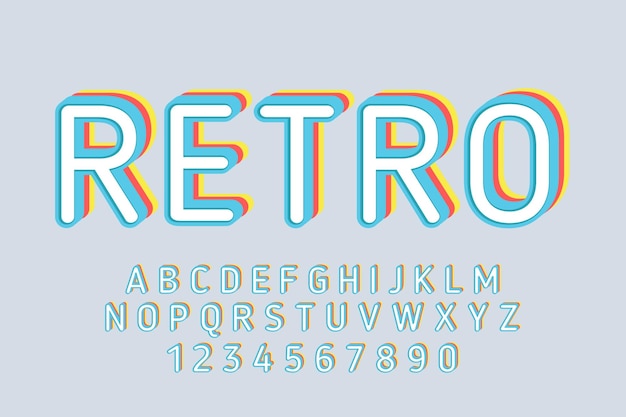 decoratieve retro lettertype en alfabet vector