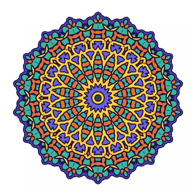 Vector decoratieve ronde mandala ontwerp achtergrond