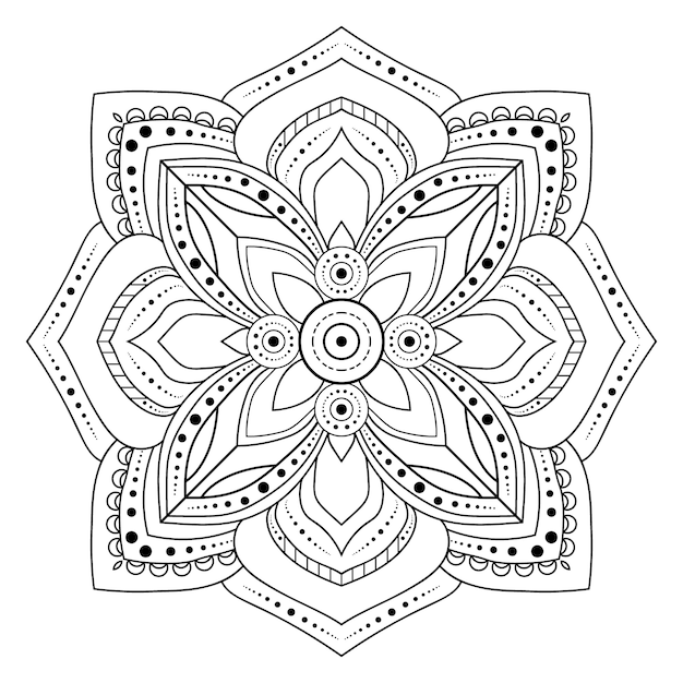 Vector decoratieve ronde ornament overzicht mandala.