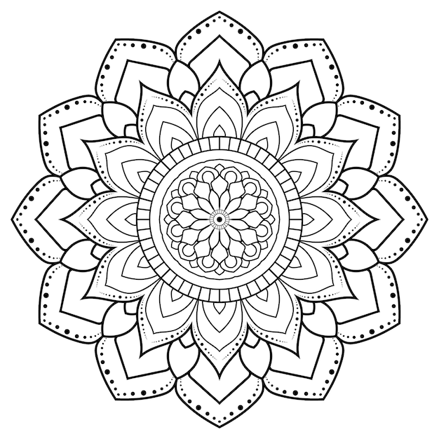 Vector decoratieve ronde ornament overzicht mandala.