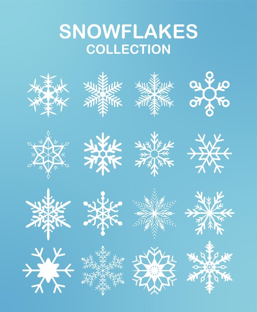 Vector decoratieve sneeuwvlokkencollectie