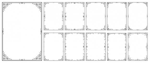 Decoratieve uitstekende kaders en grenzen geplaatst vector
