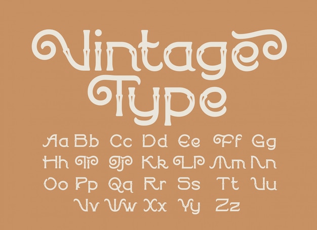 Decoratieve vintage stijl lettertypeset