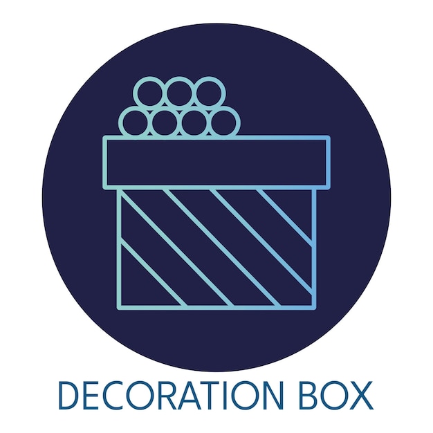 Decoration box gradient icon on round background