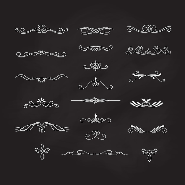 Vector decoration elements blackboard vintage vector calligraphic