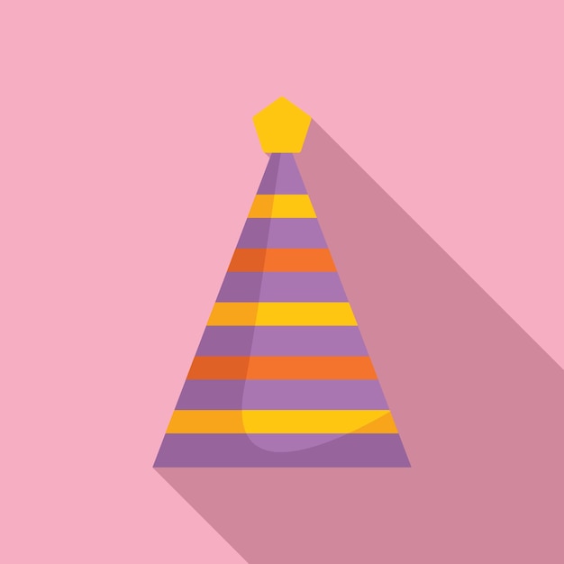 Decoration festive cone icon flat vector party hat