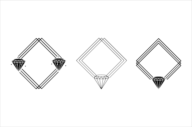 Vector decoration frame border diamond collection