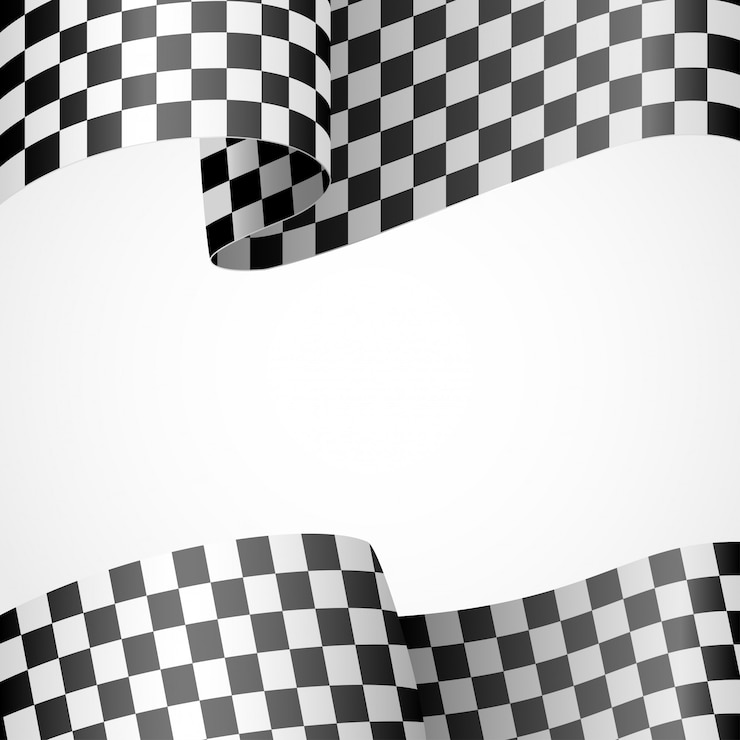 Vector decoration of racing flag on white