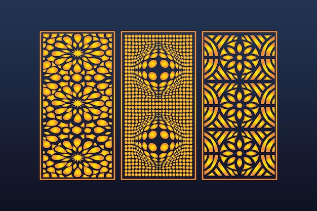 Decorative abstract geometric islamic background elegant ornaments invitation card cnc laser cut