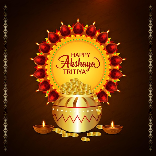 Sfondo decorativo di celebrazione di akshaya tritiya