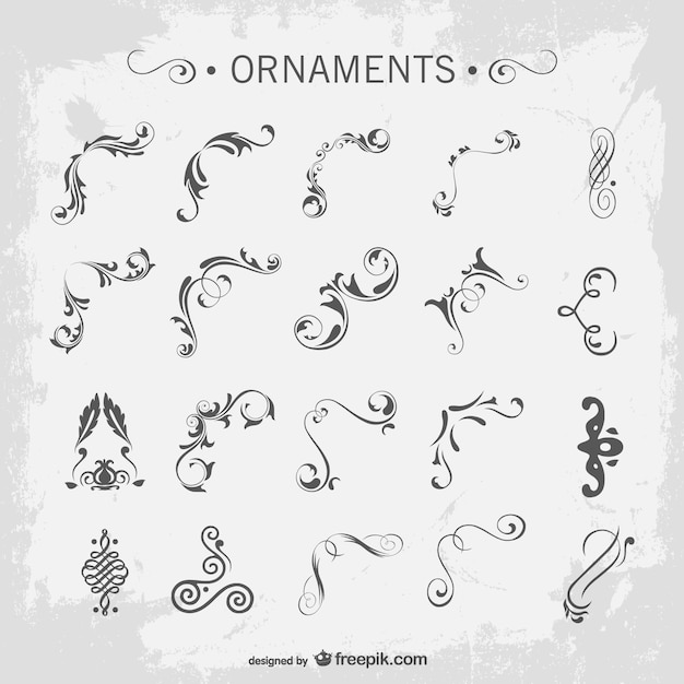 Decorative arabesque graphic elements