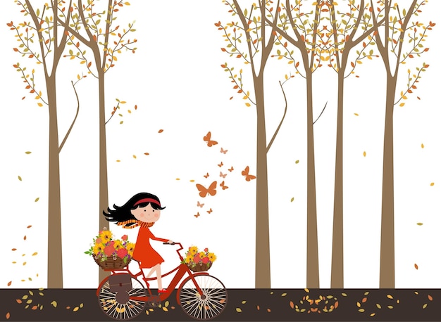 Decorative background bicycle flowers