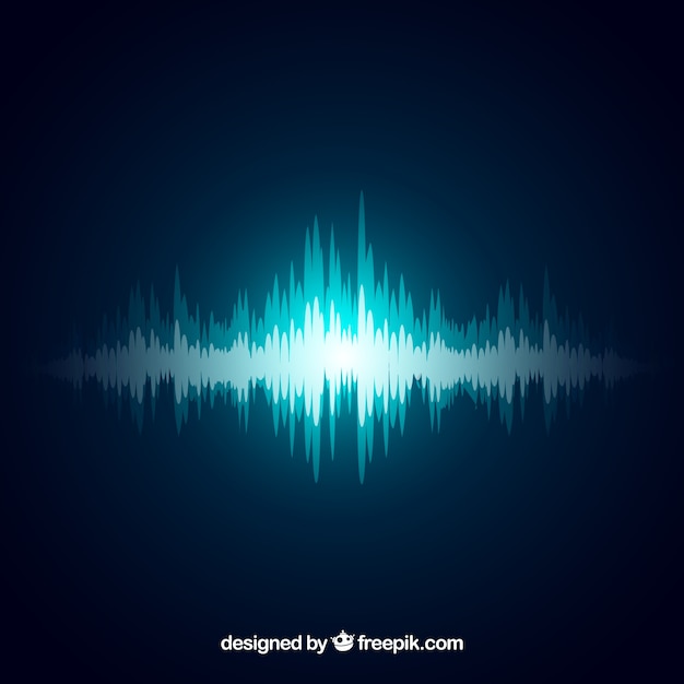 Decorative background of blue sound waves