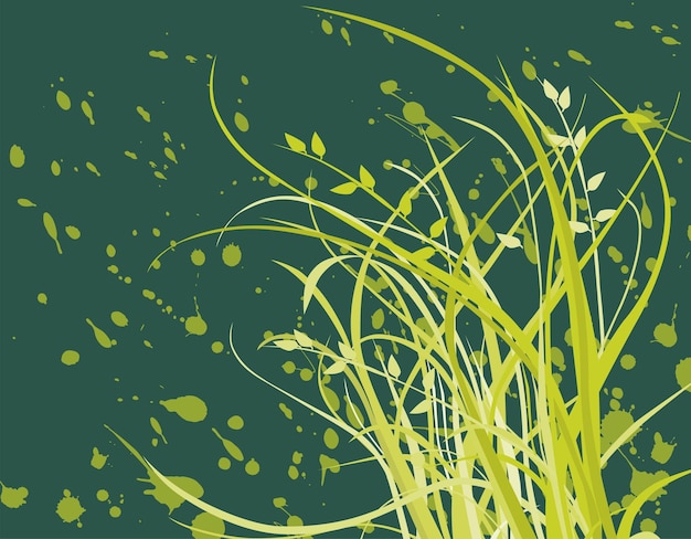 Decorative background of grass and blots