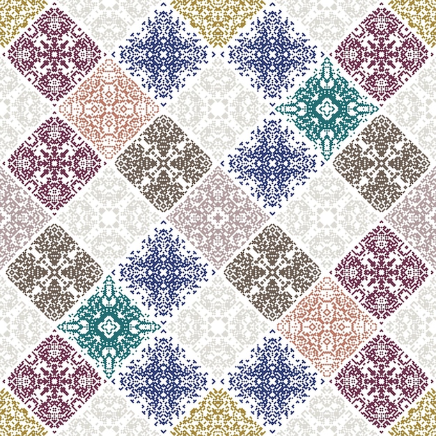 Decorative background made of small squares A collection of ceramic tiles in retro colors