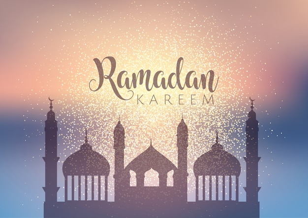 Sfondo decorativo per il ramadan con design scintillante