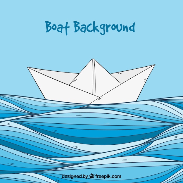 Vector decorative background with paper boat