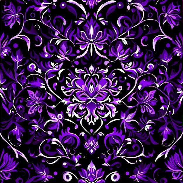 Decorative background with a purple damask pattern