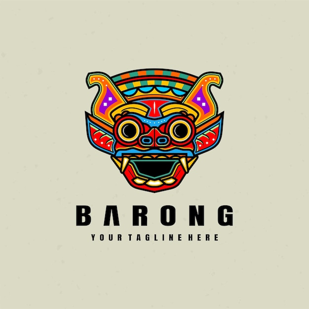 Decorative barong logo vector premium