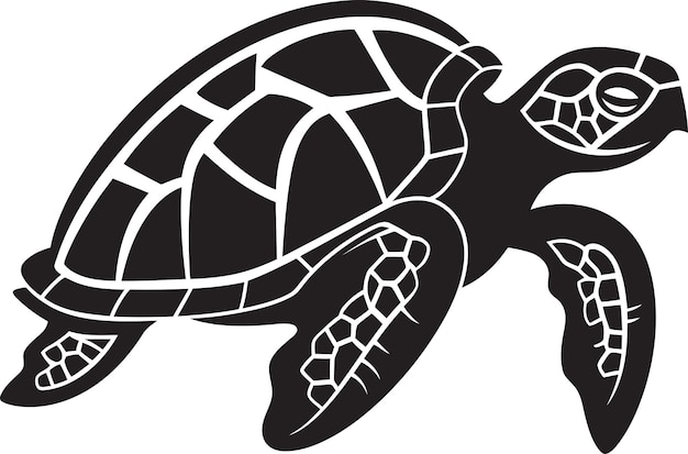 Vector decorative black turtle vector art