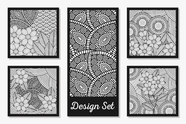 decorative black and white card set