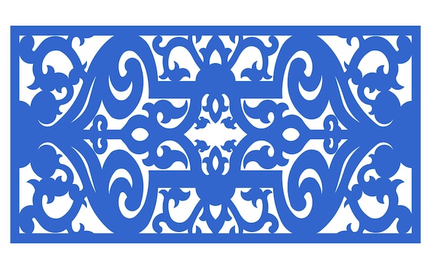 Декоративный синий шаблон исламские цветочные и геометрические узоры для лазерной резки с чпу