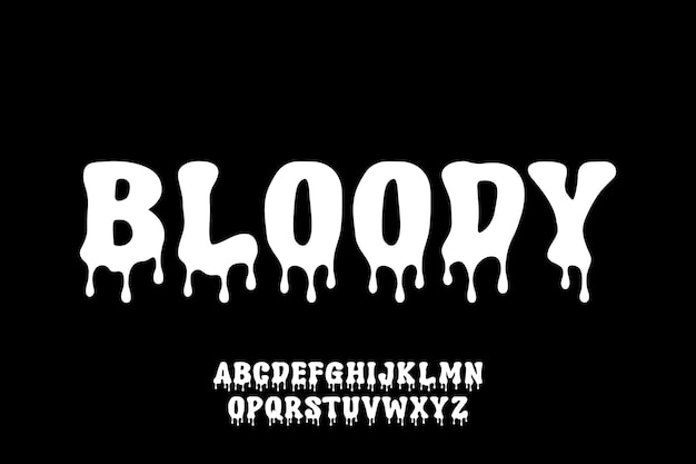 Vector decorative bold bloody alphabet display font vector illustration